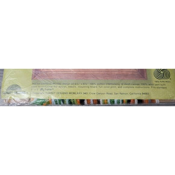 VTG Sunset Designs jiffy needlepoint Tiger Cub Donna Enstaff 5458 Pure Wool Yarn - Picture 5 of 5